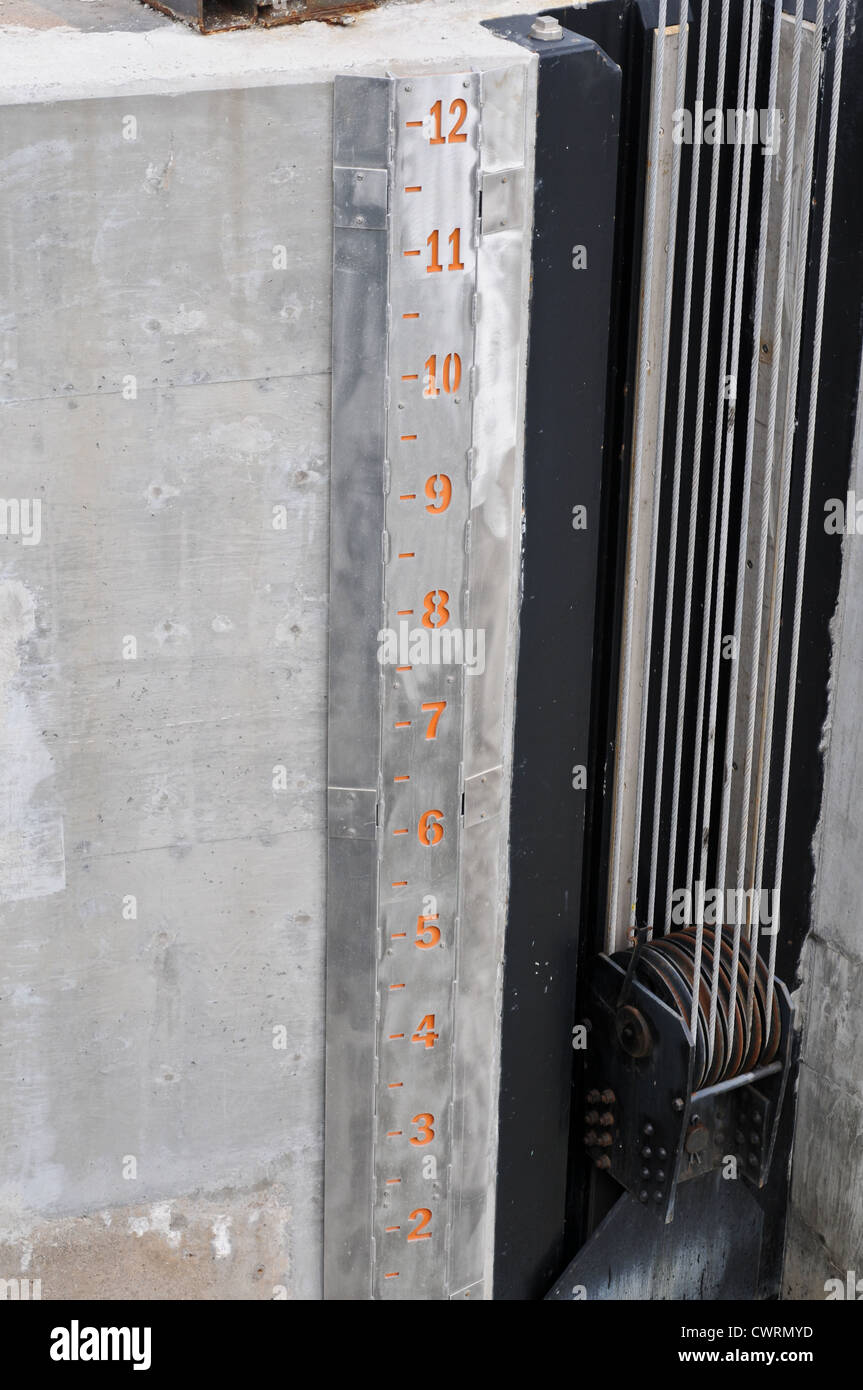 Measurement for water level in Rochester, NY USA Stock Photo Alamy