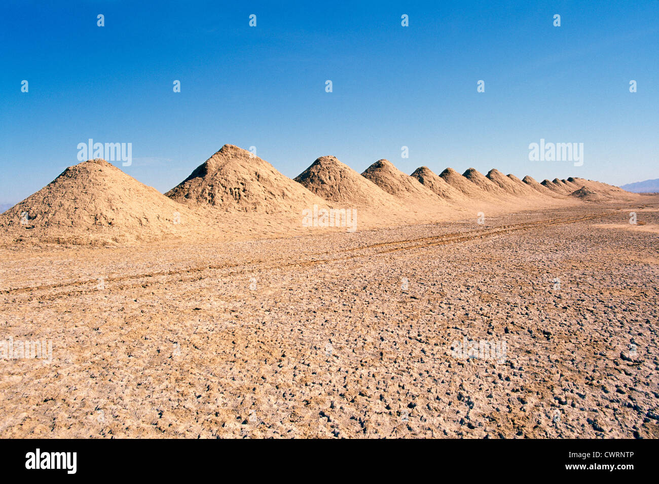 Salt Mine Tailings on Bristol Dry Lake in Mojave Desert near Amboy