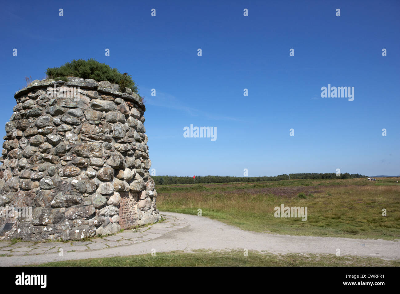 the memorial cairn on Culloden moor battlefield site highlands scotland Stock Photo