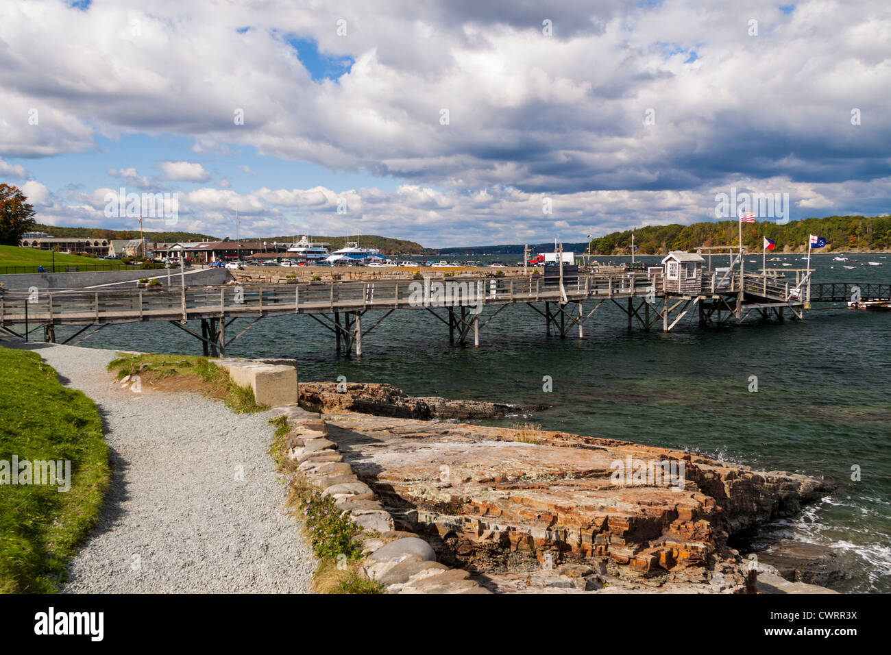 Pier at Bar Harbor on Mount Desert Island in Maine Stock Photo Alamy
