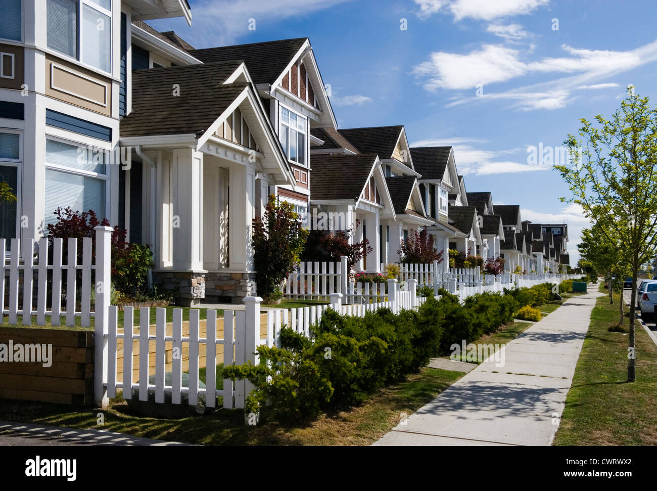 A row a new townhouses in Richmond, British Columbia Stock Photo Alamy