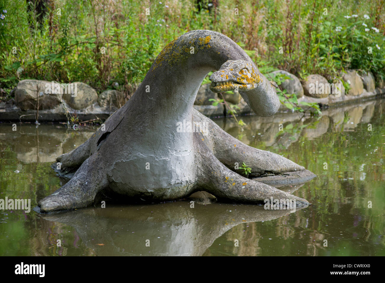 Crystal Palace Park dinosaurs by sculptor Benjamin Waterhouse Hawkins Stock Photo