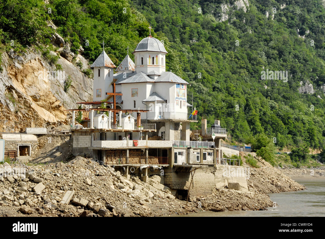 Romanian Mracuna Monastery in the Iron Gates on the Danube River