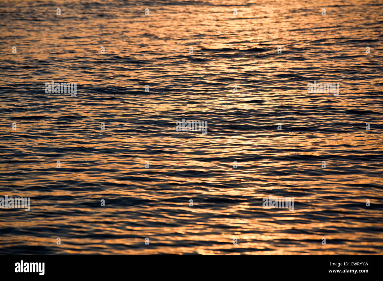 Sea water for background or texture on sunset Stock Photo