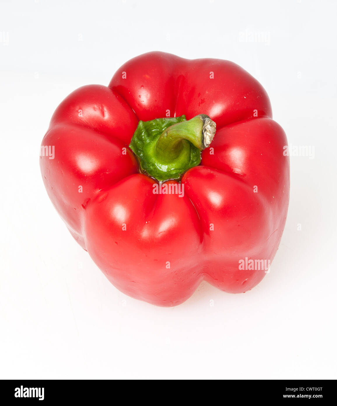 Red Bell Pepper Top Stock Photo