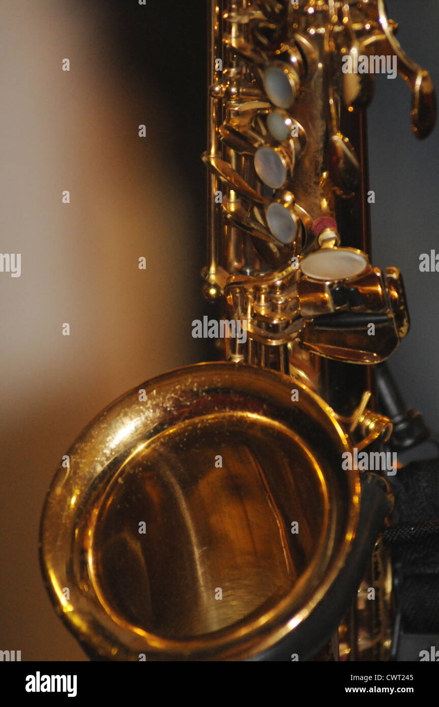 Saxophone closeup. Stock Photo