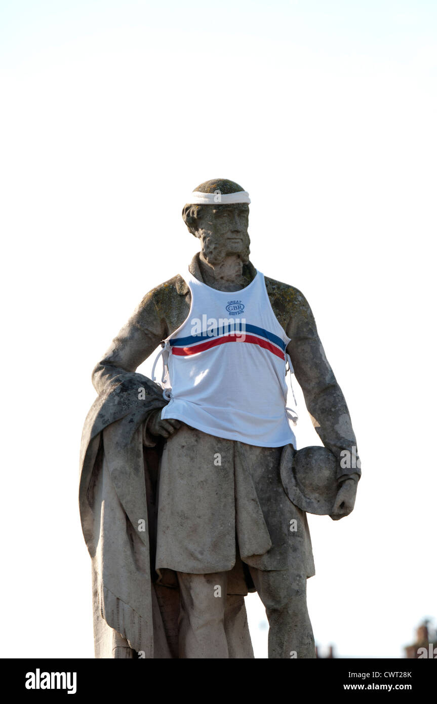 Lord Douglas Scott statue, Dunchurch, Warwickshire, UK Stock Photo