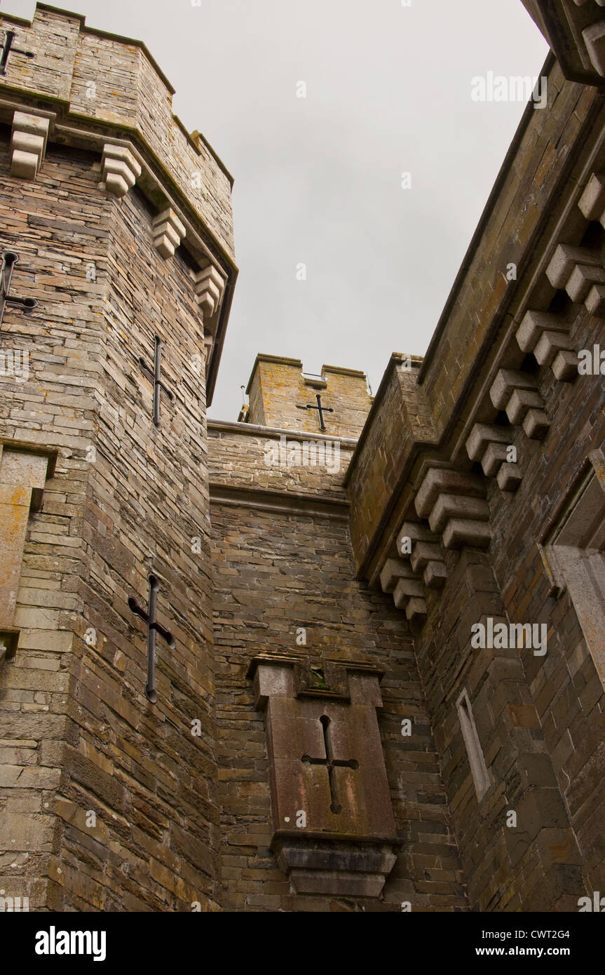 Detail castle with arrow slits and castellation Castle Stock Photo