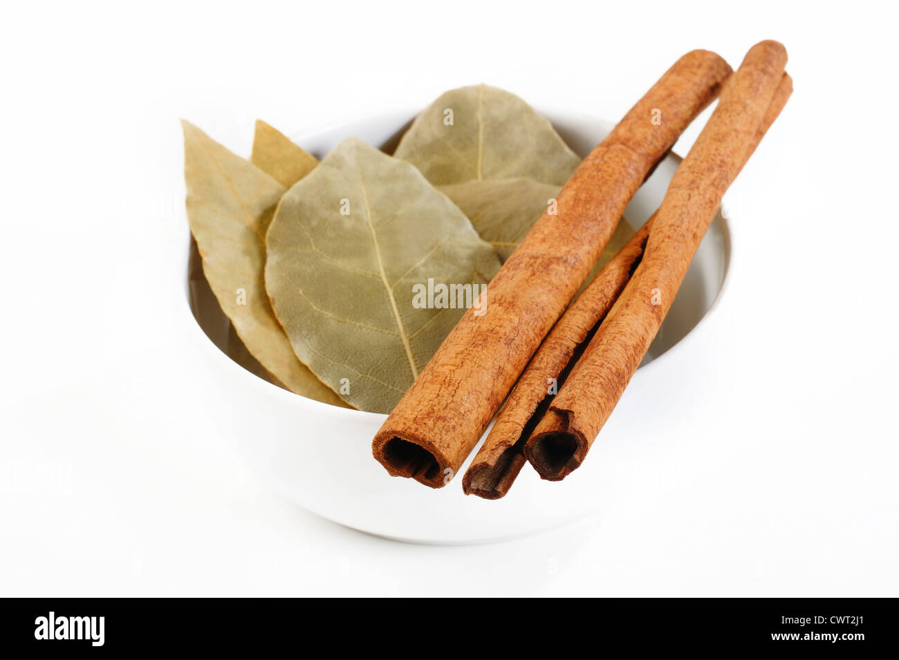 bay leaf and cinnamon Stock Photo Alamy