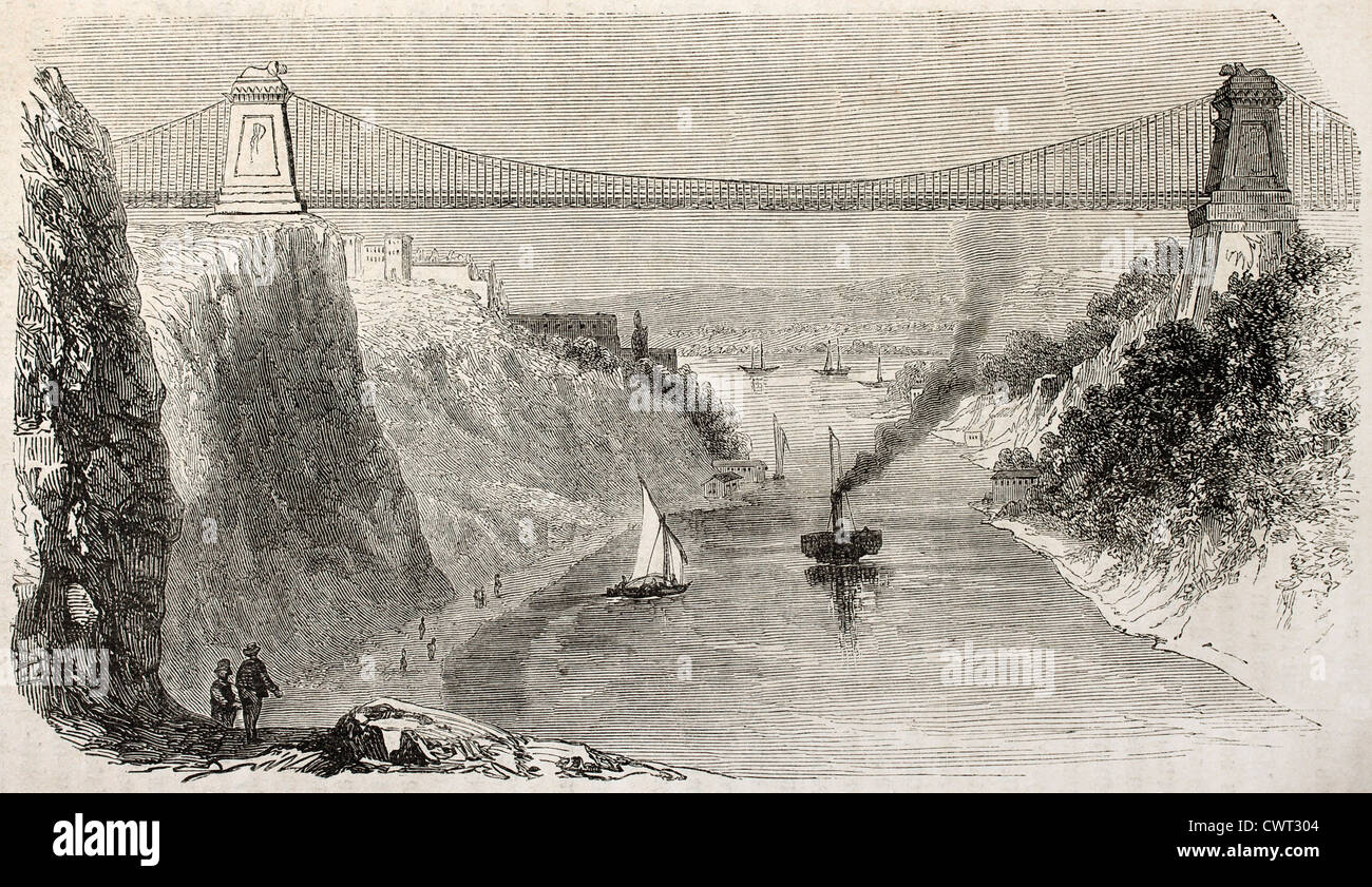 Suspension bridge illustration hi-res stock photography and images - Alamy