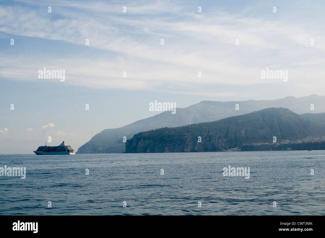 amalfi coast italy italian coastline destination cruiseship ships ship cruise cruises cruiseships Stock Photo
