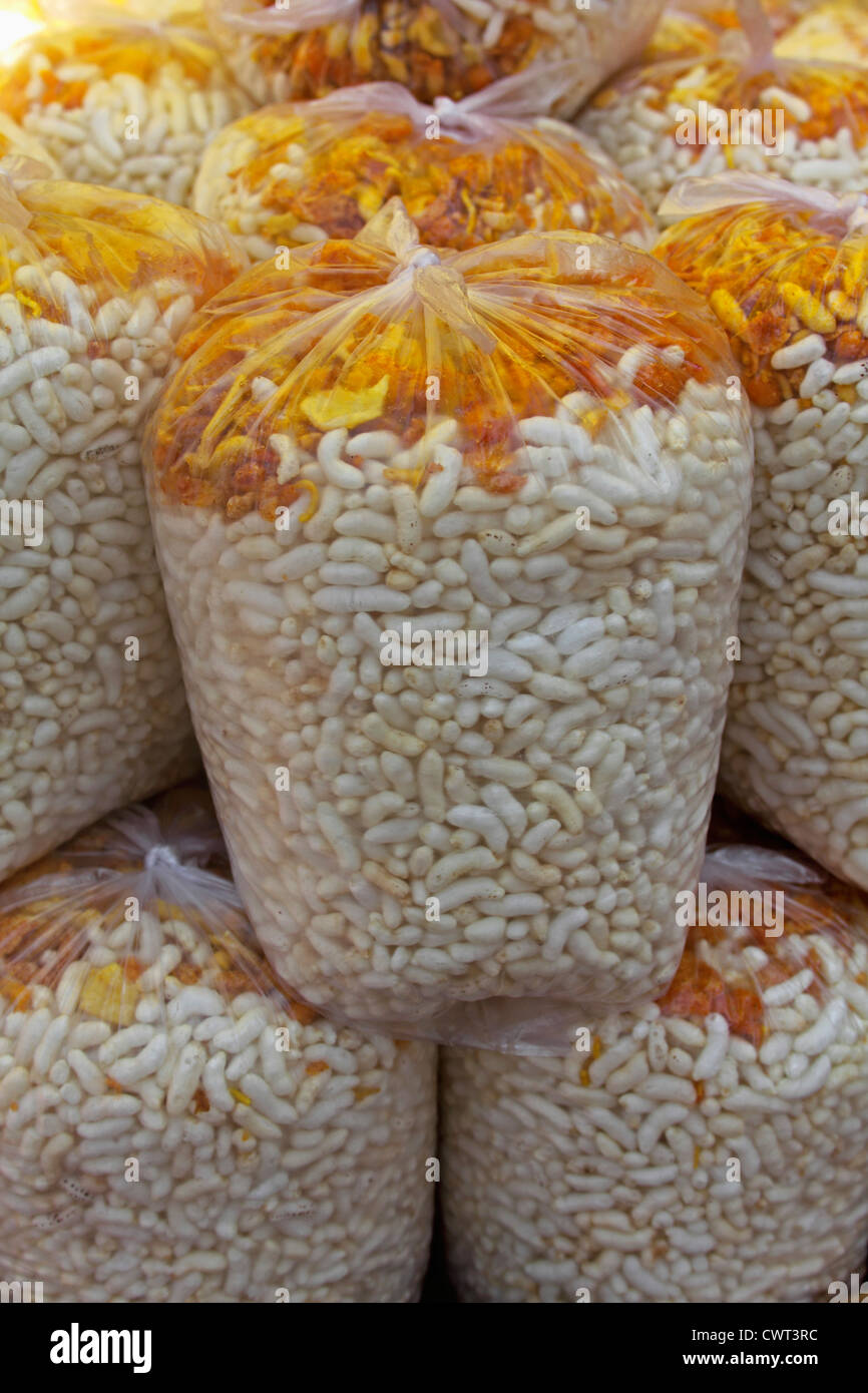 Bhel, Indian Foodstuff for sale at market, India Stock Photo
