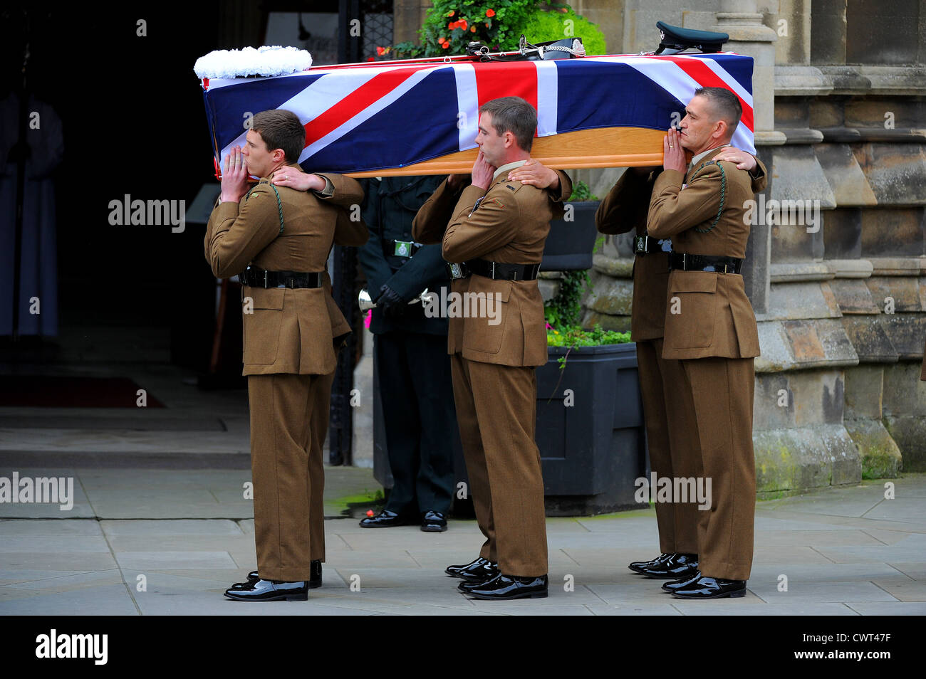 The funeral of Lieutenant Andrew Chesterman, of 3rd Battalion The Rifles who was killed in action in Afghanistan. Stock Photo