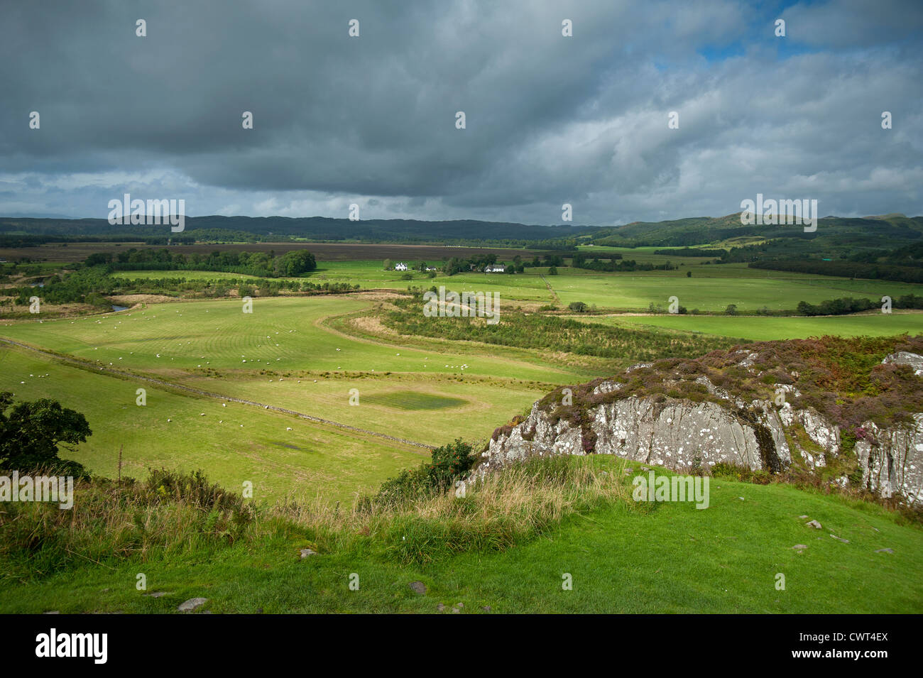 Kilmartin Glen from the Dunadd Hill Fort 9 miles from Lochgilphead, Argyll and Bute. Scotland.  SCO 8333 Stock Photo