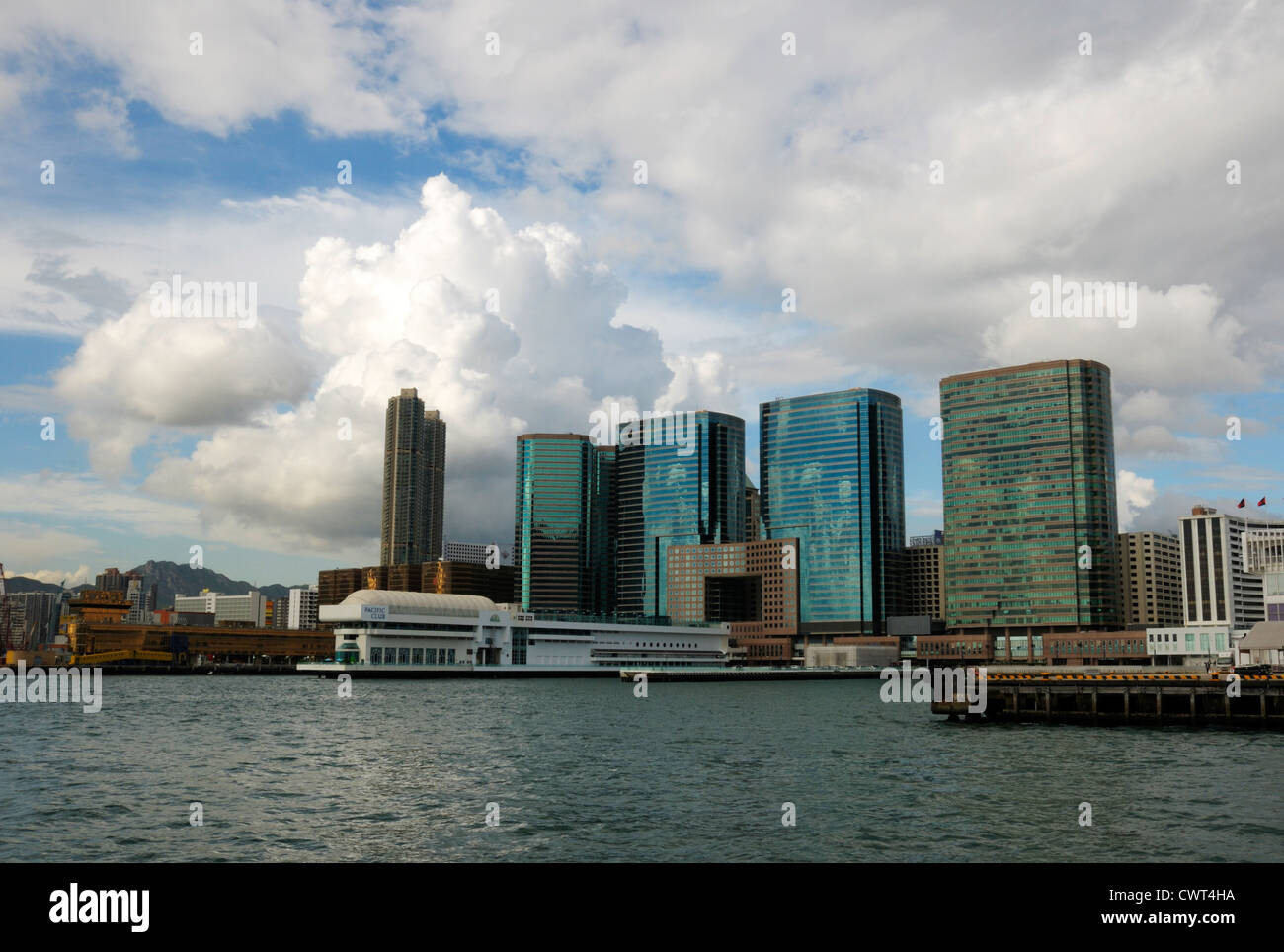 Skyscrapers overlooking Victoria Harbour in Kowloon, Hong Kong. Stock Photo