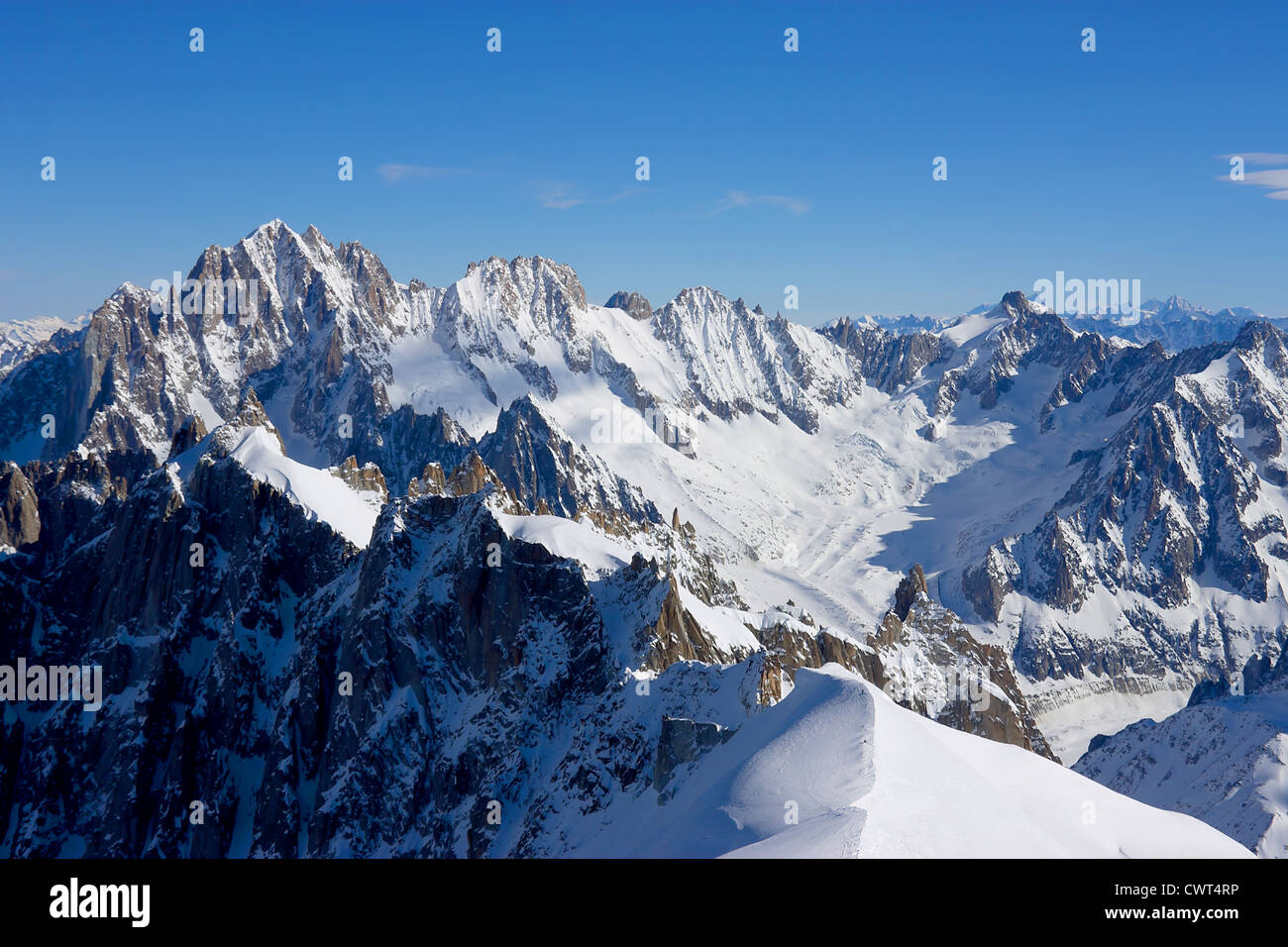 The Alps, view from Aiguille du Midi peak Stock Photo - Alamy