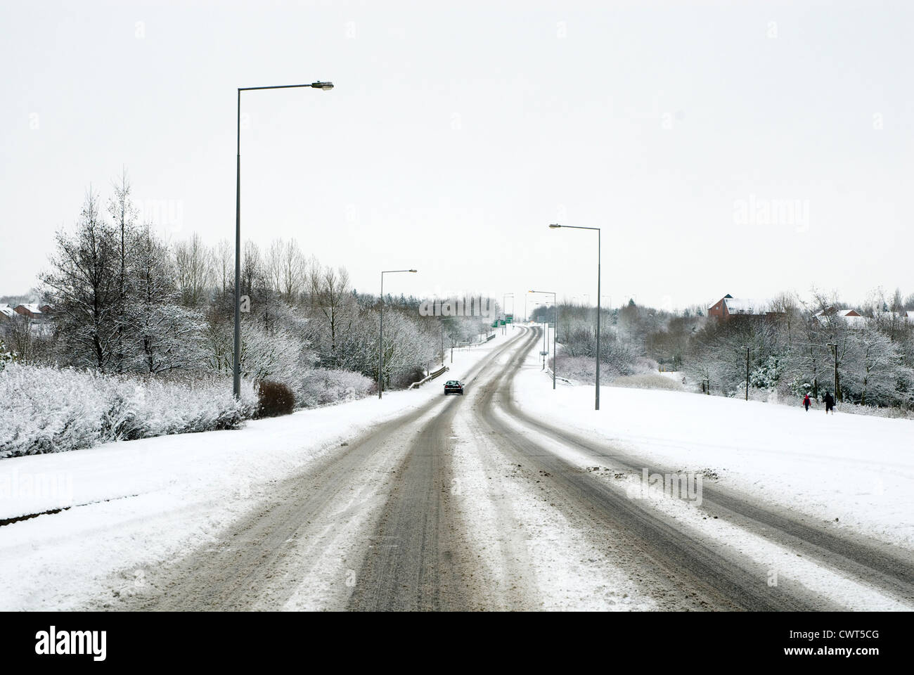 Snow covered roads Stock Photo - Alamy