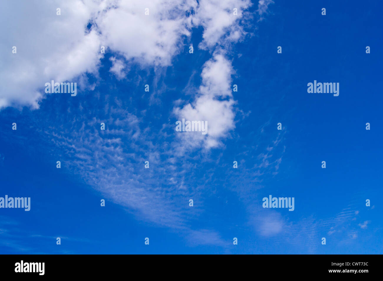 Blue Summer sky with soft white clouds Stock Photo - Alamy
