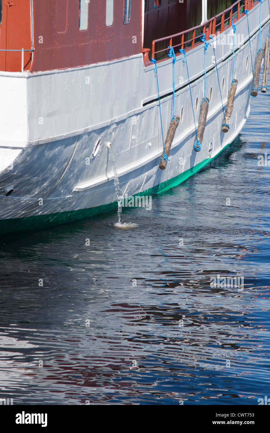 Water outlet from boat Stock Photo Alamy