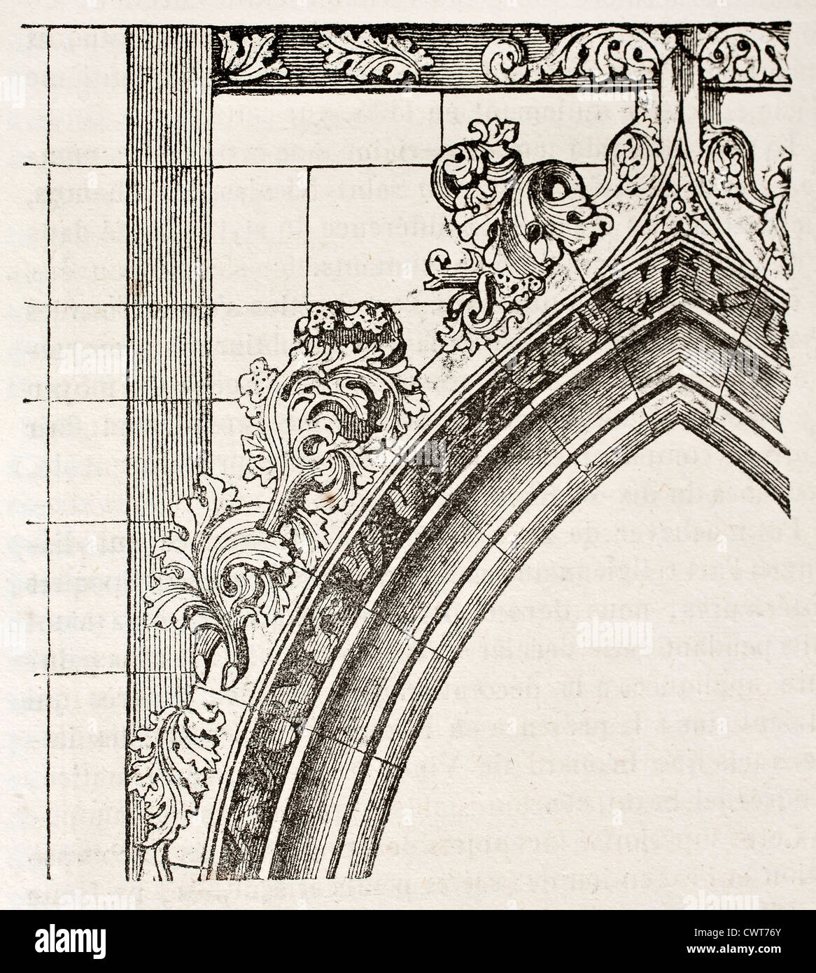 Arched portal of Saint-Germain l'Auxerrois, Paris Stock Photo
