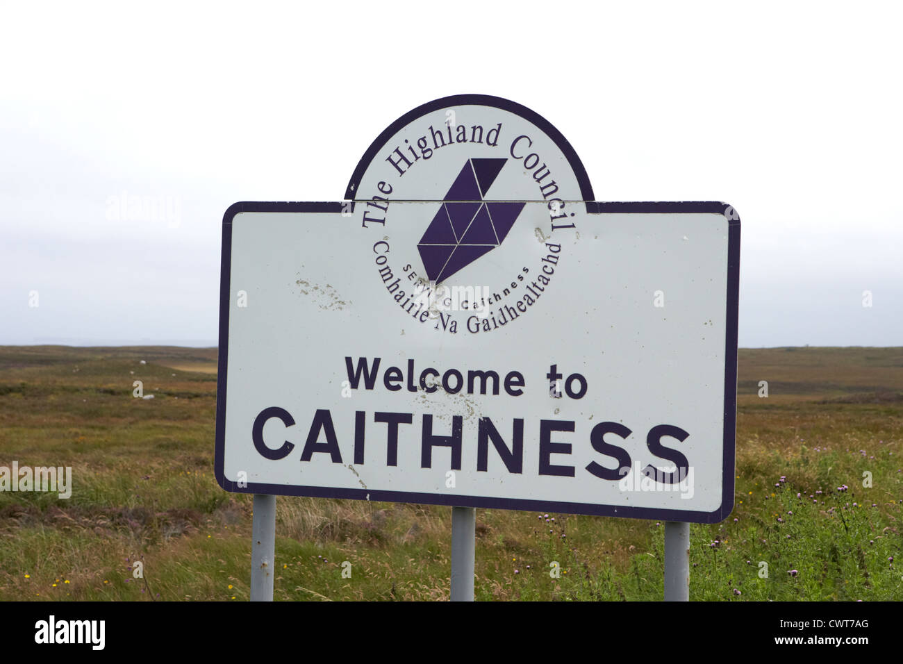 welcome to caithness sign scotland uk Stock Photo