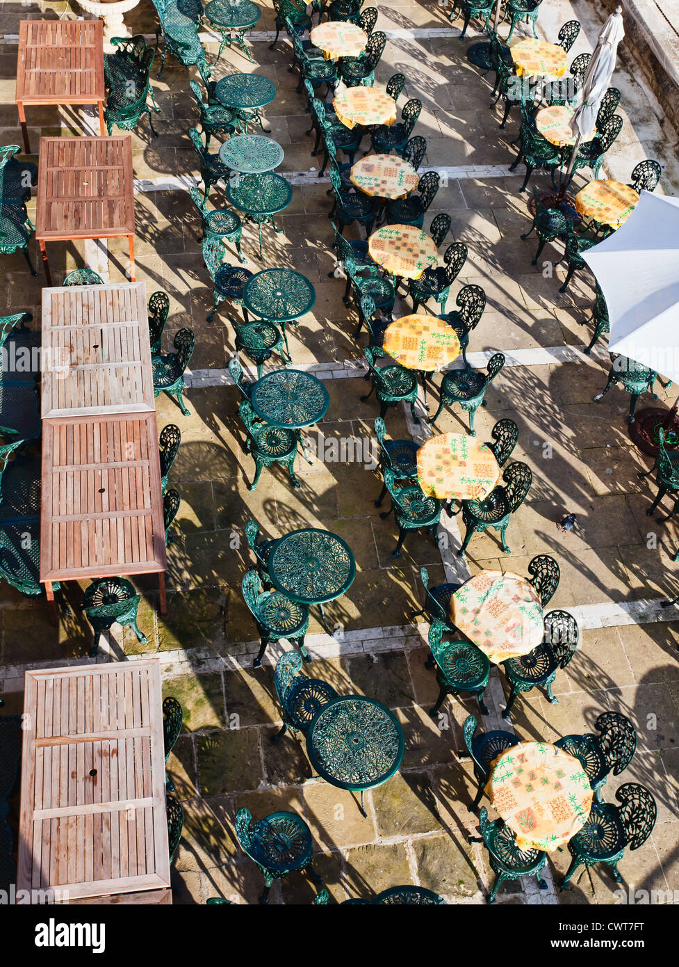 Green cafe chairs in the harbour of Valletta, Malta Stock Photo Alamy
