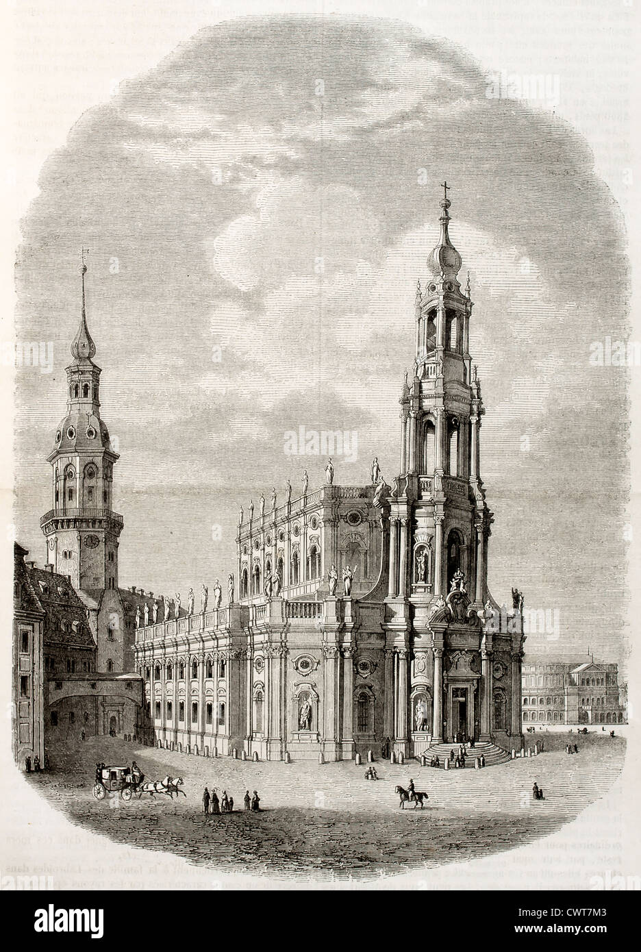 Katholische Hofkirche in Dresden Stock Photo
