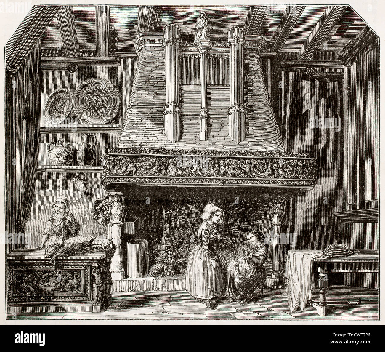 Old woman the fireplace hi-res stock photography and images - Alamy
