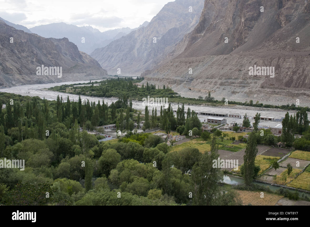 Balti village of Turtuk in the Nubra Valley of Ladakh, close to the Line of Control with Pakistani forces in northern India. Stock Photo
