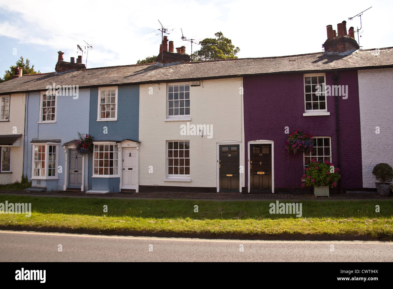 terrace houses in East Street, Alresford, Hampshire , England