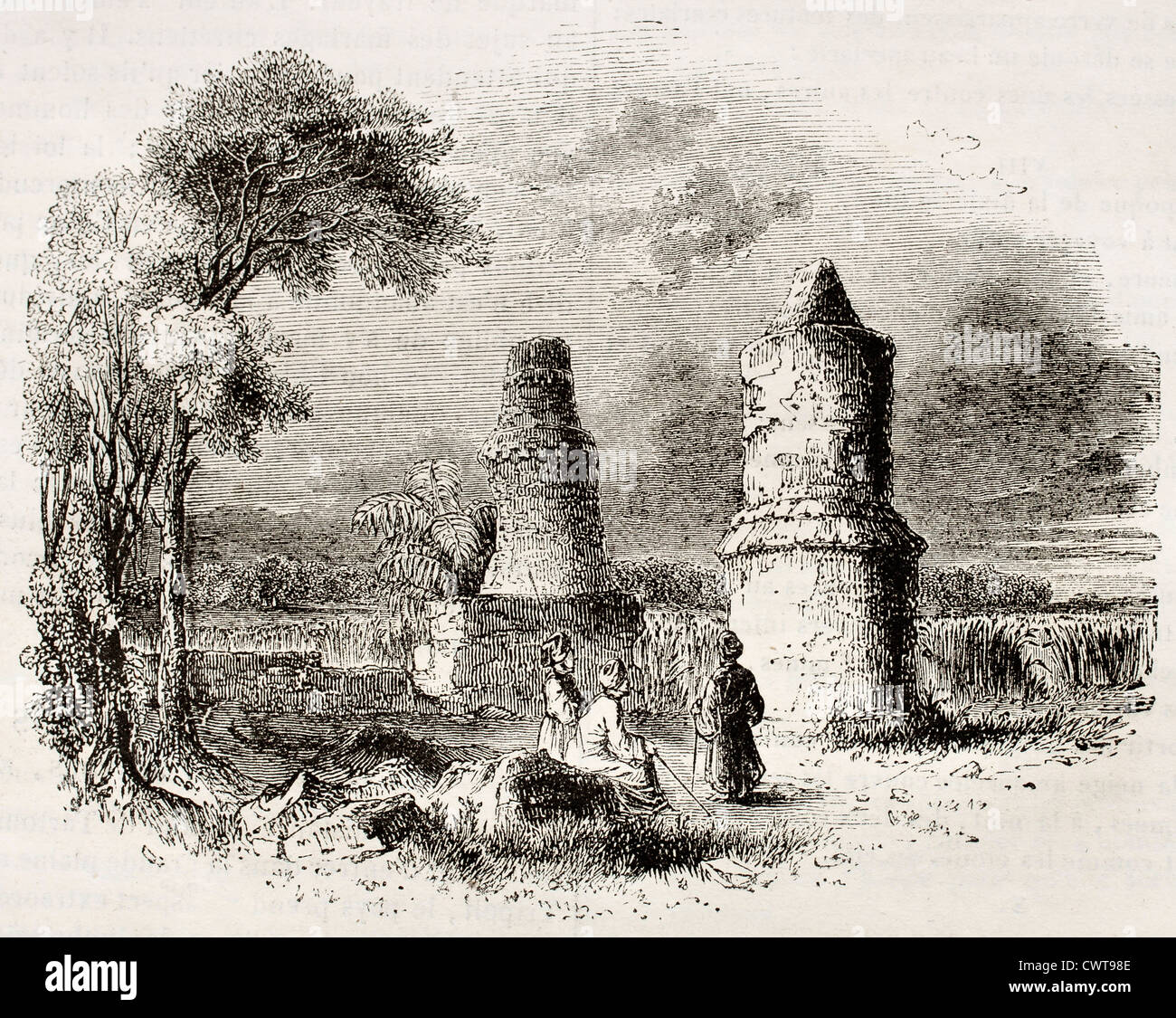 Tombs near Tartous, old view, Syria Stock Photo