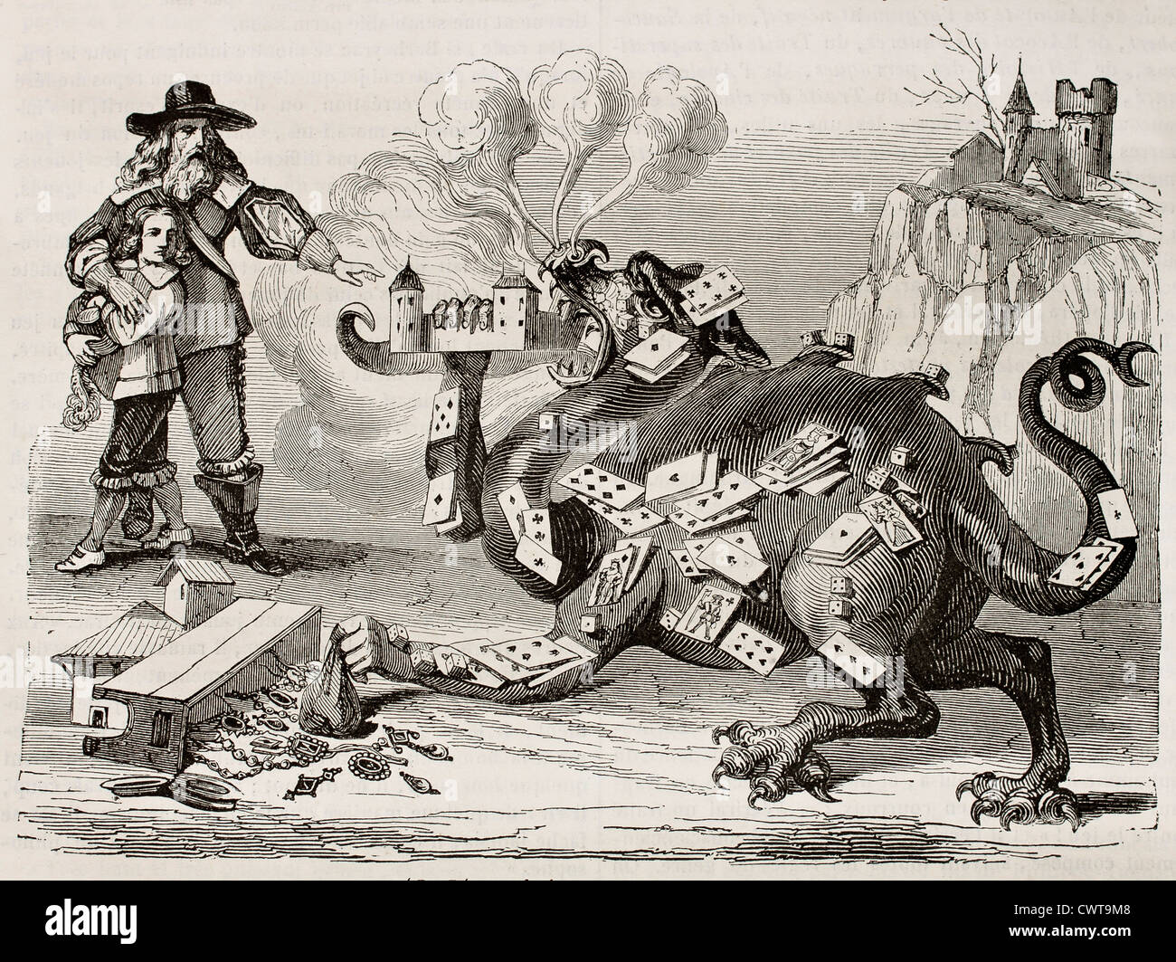 Demon of gambling old illustration Stock Photo