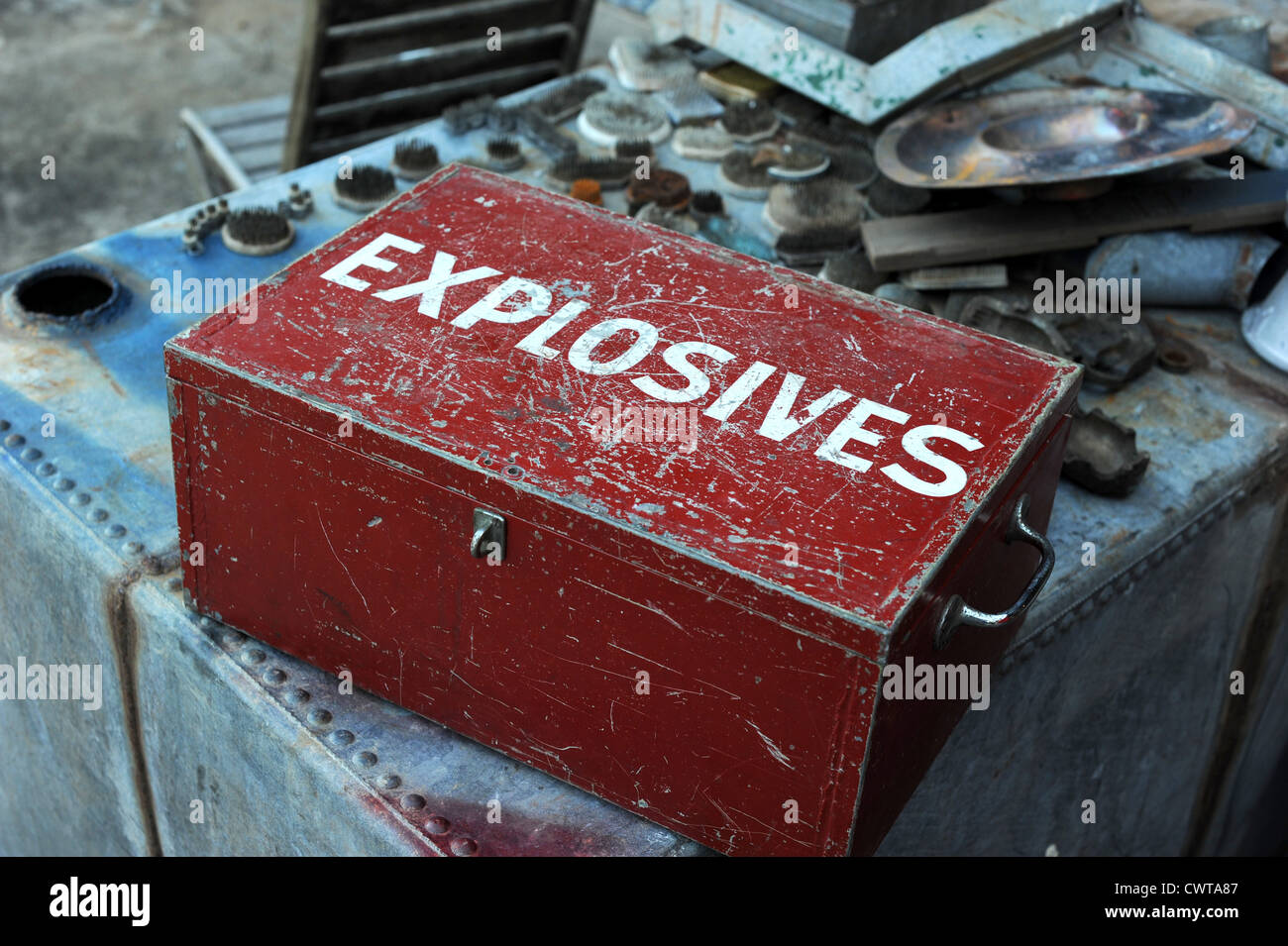 Explosives box Stock Photo