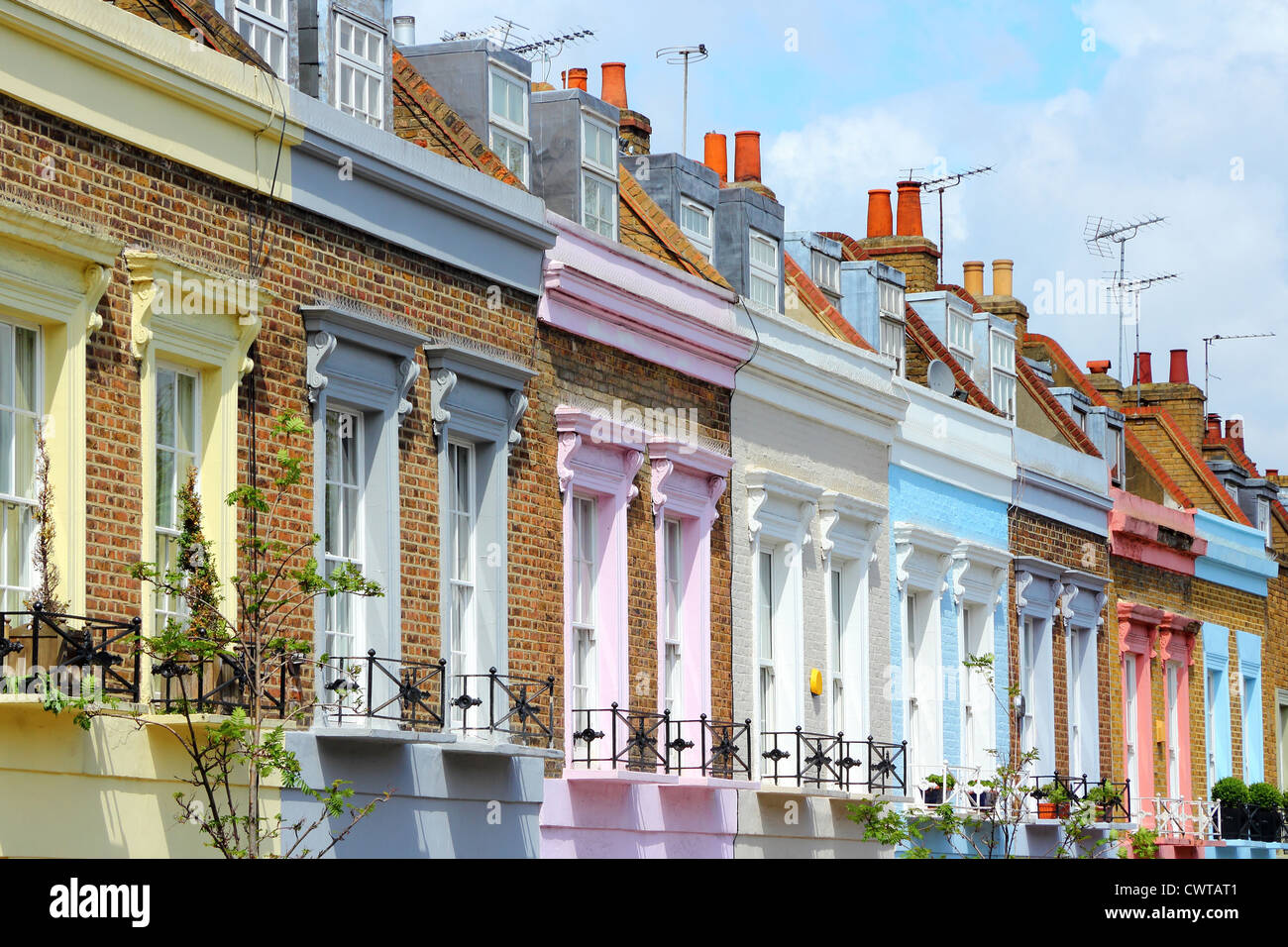 London, United Kingdom - colorful houses in Camden Town district. Stock Photo