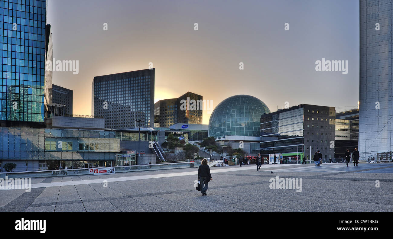 Modern architecture at La Defense business district of the Paris urban area in France. Stock Photo