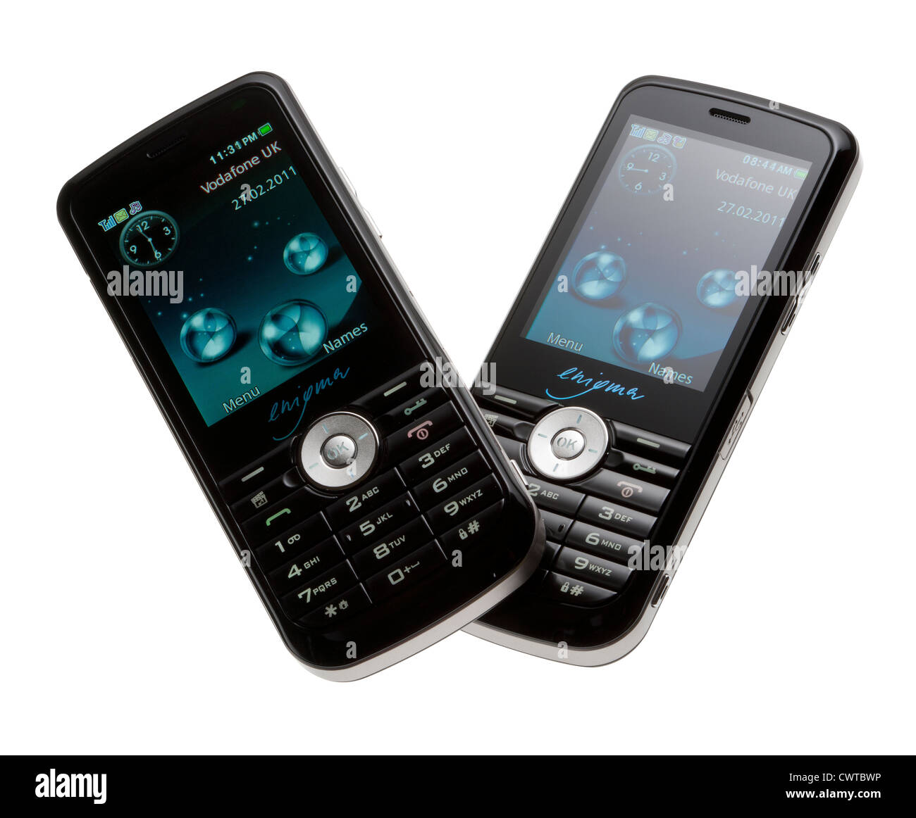 A pair of high security voice encrypted Enigma mobile phones Stock Photo