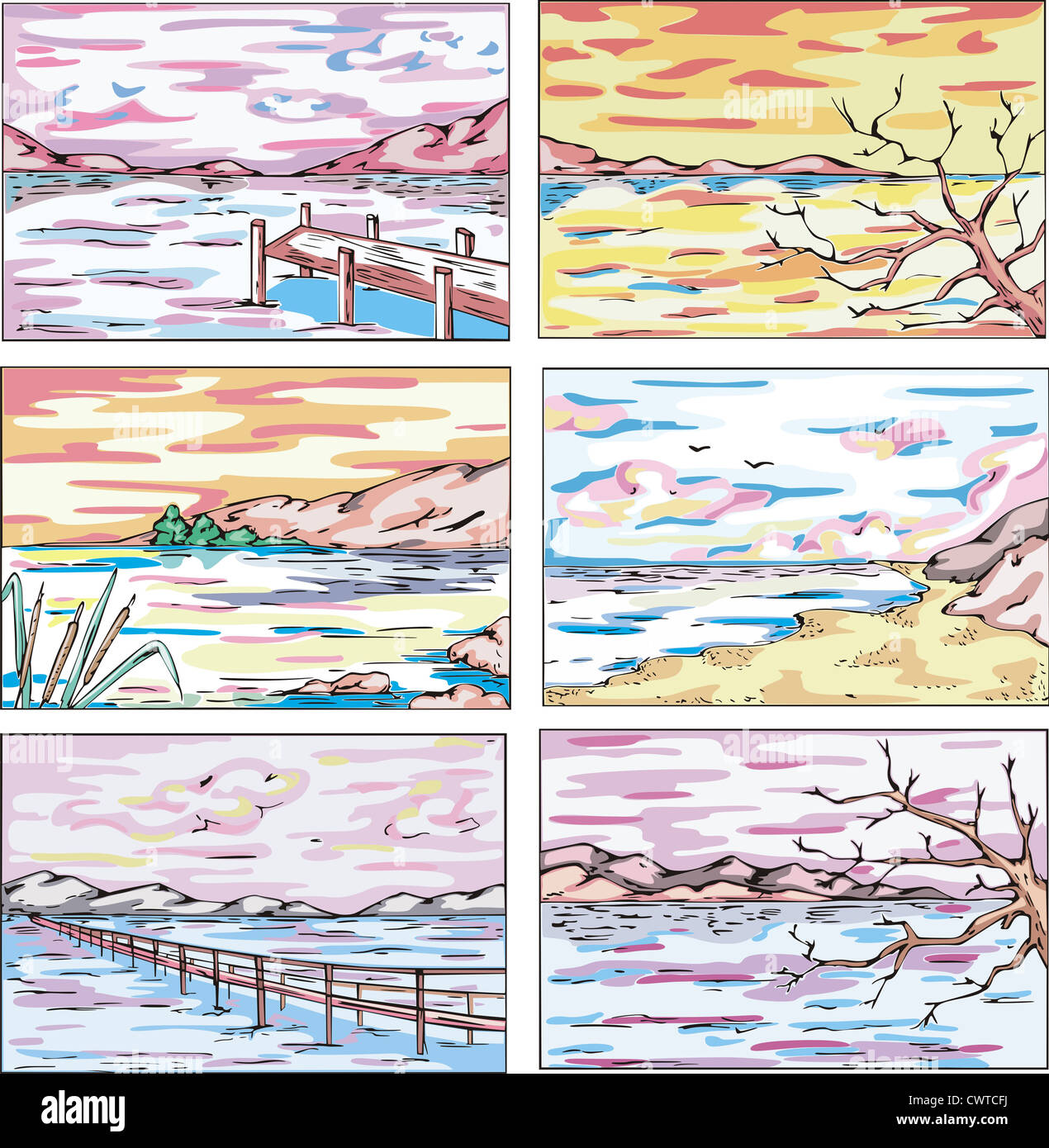 Coastal vector illustrations hi-res stock photography and images - Alamy