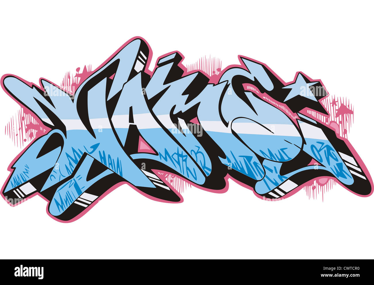 Graffito text design - name. Color vector illustration Stock Photo - Alamy