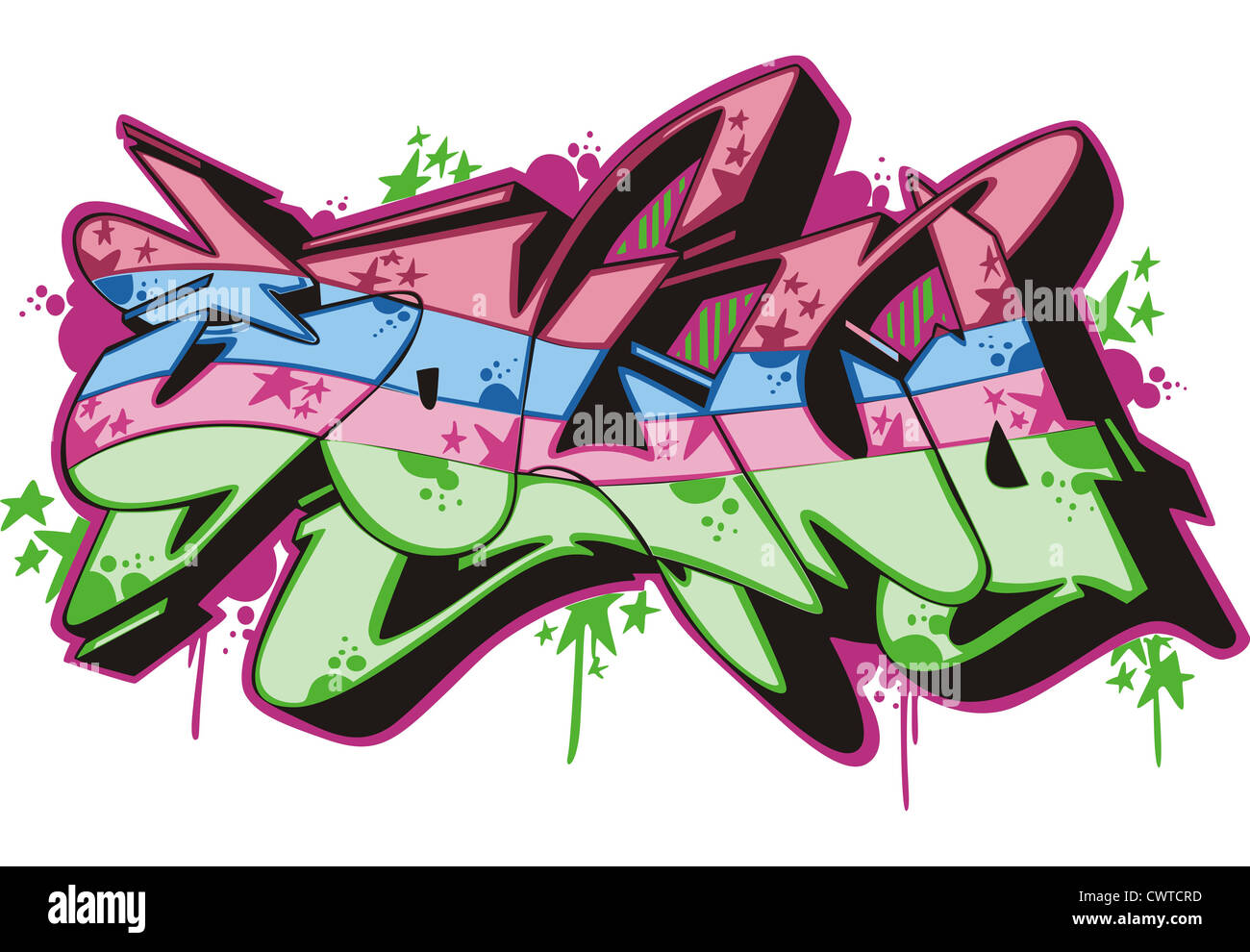 Graffito text design - sound. Color vector illustration Stock Photo - Alamy