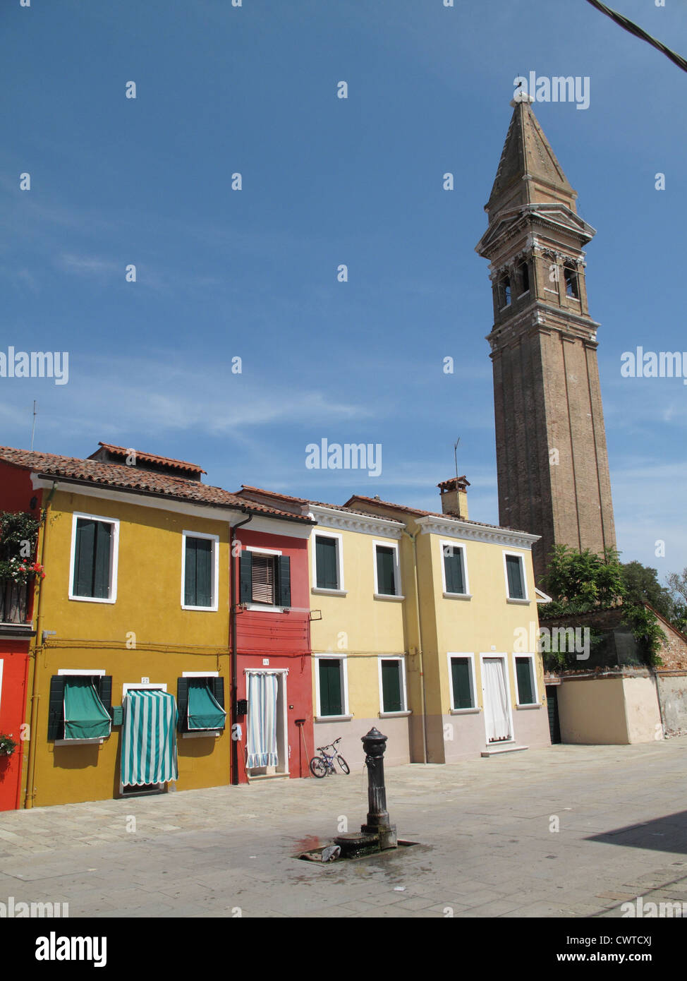 Multi-coloured houses on Burano in the Venetian Lagoon, Italy Stock Photo