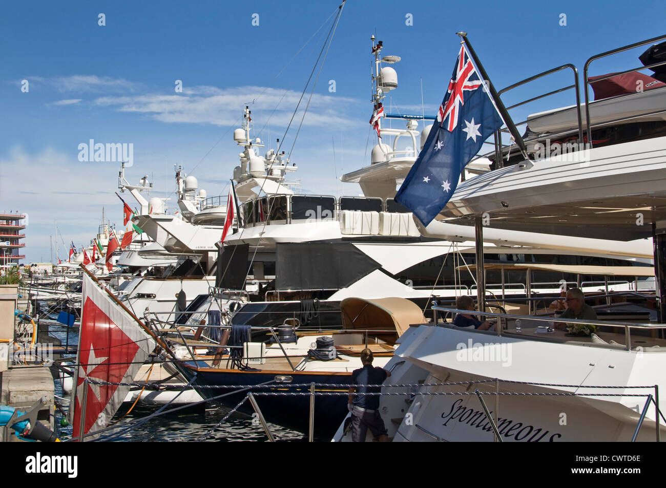 Luxury boats in the port of  Monaco Monte-Carlo Stock Photo