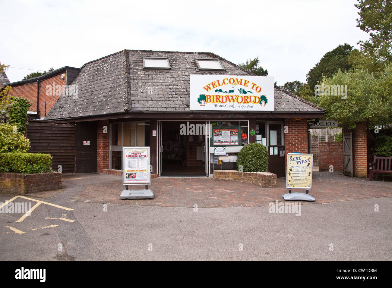 Birdworld entrance, Farnham, Surrey , England, United Kingdom Stock