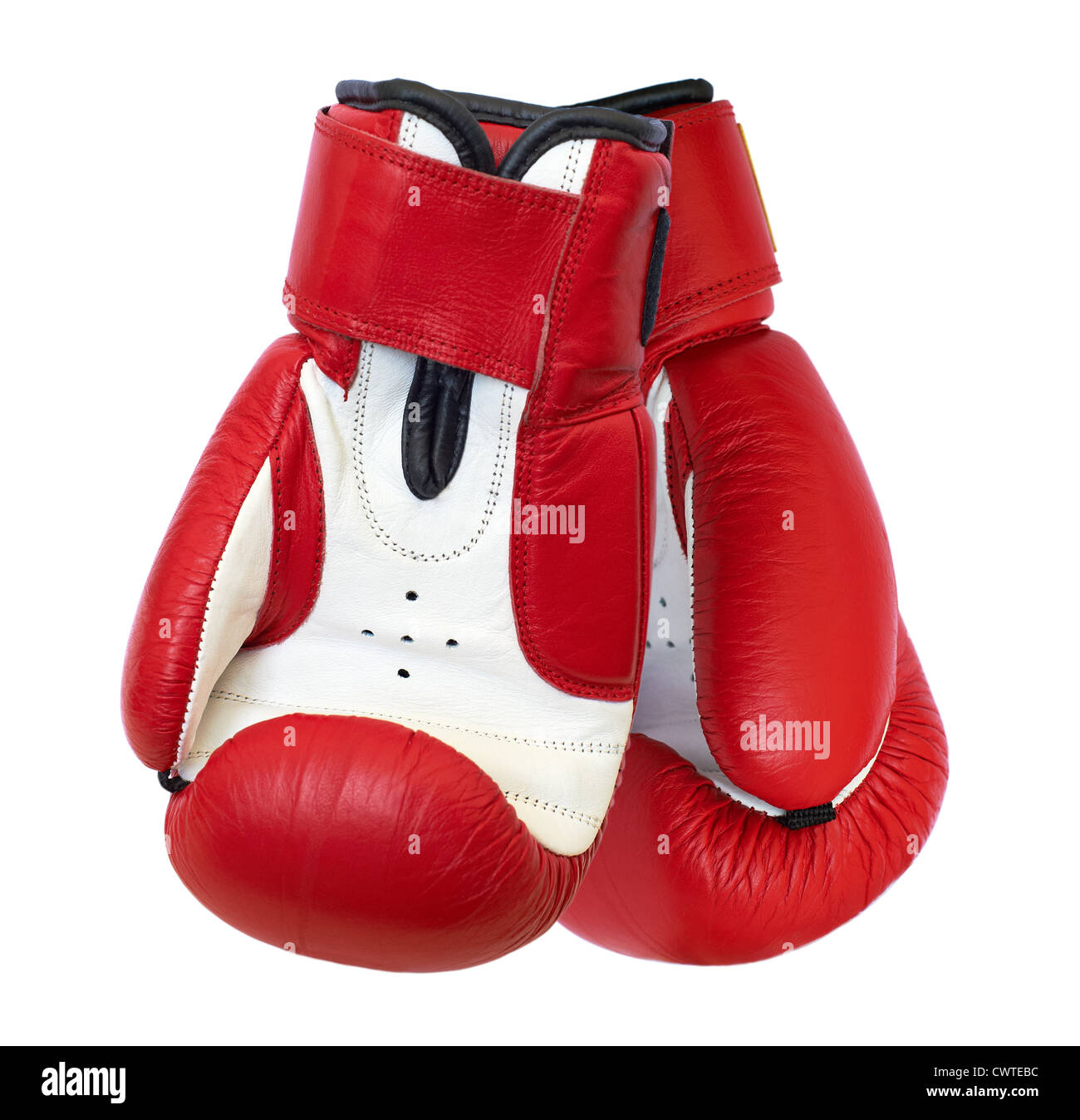 Two red boxing gloves isolated on white background Stock Photo Alamy