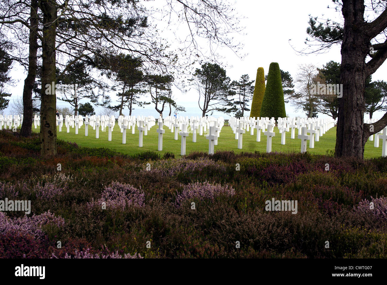 American cemetery for the Normandy landings in 1944, France Stock Photo