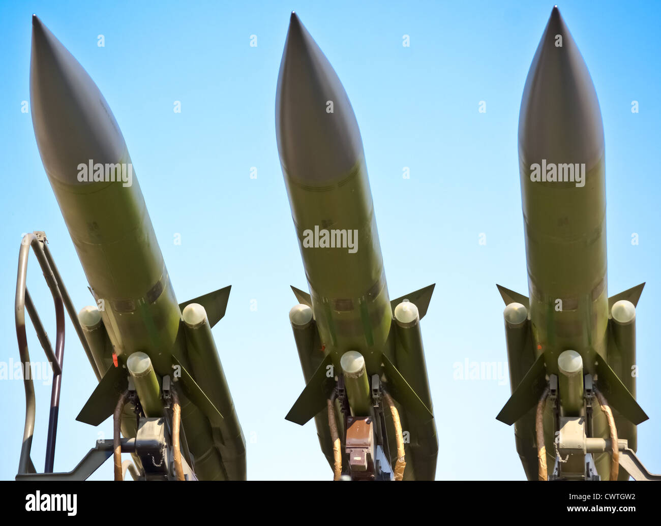 aircraft combat missiles aimed at the sky Stock Photo