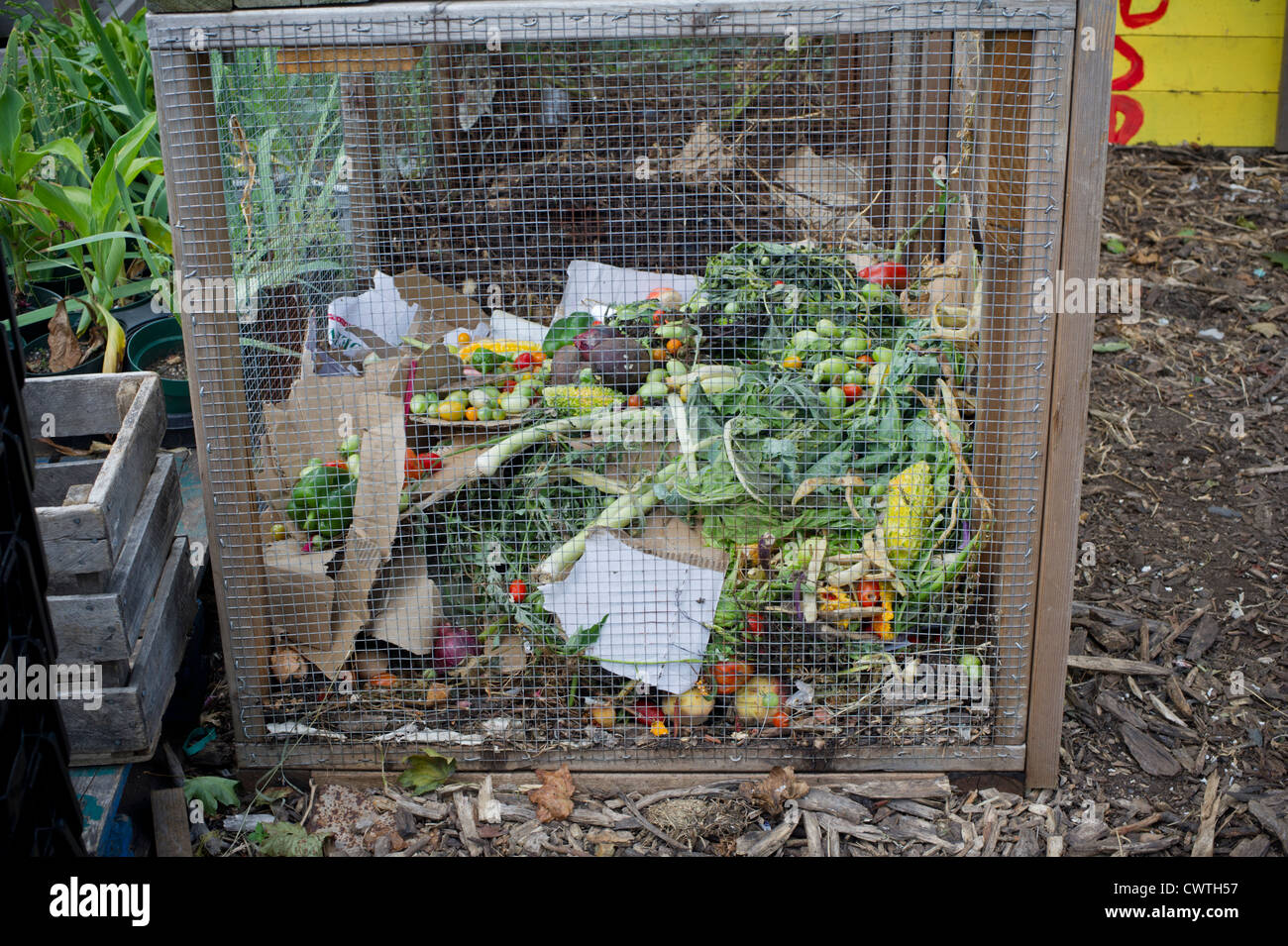 Composting seen in a farm in East New York in Brooklyn in New York