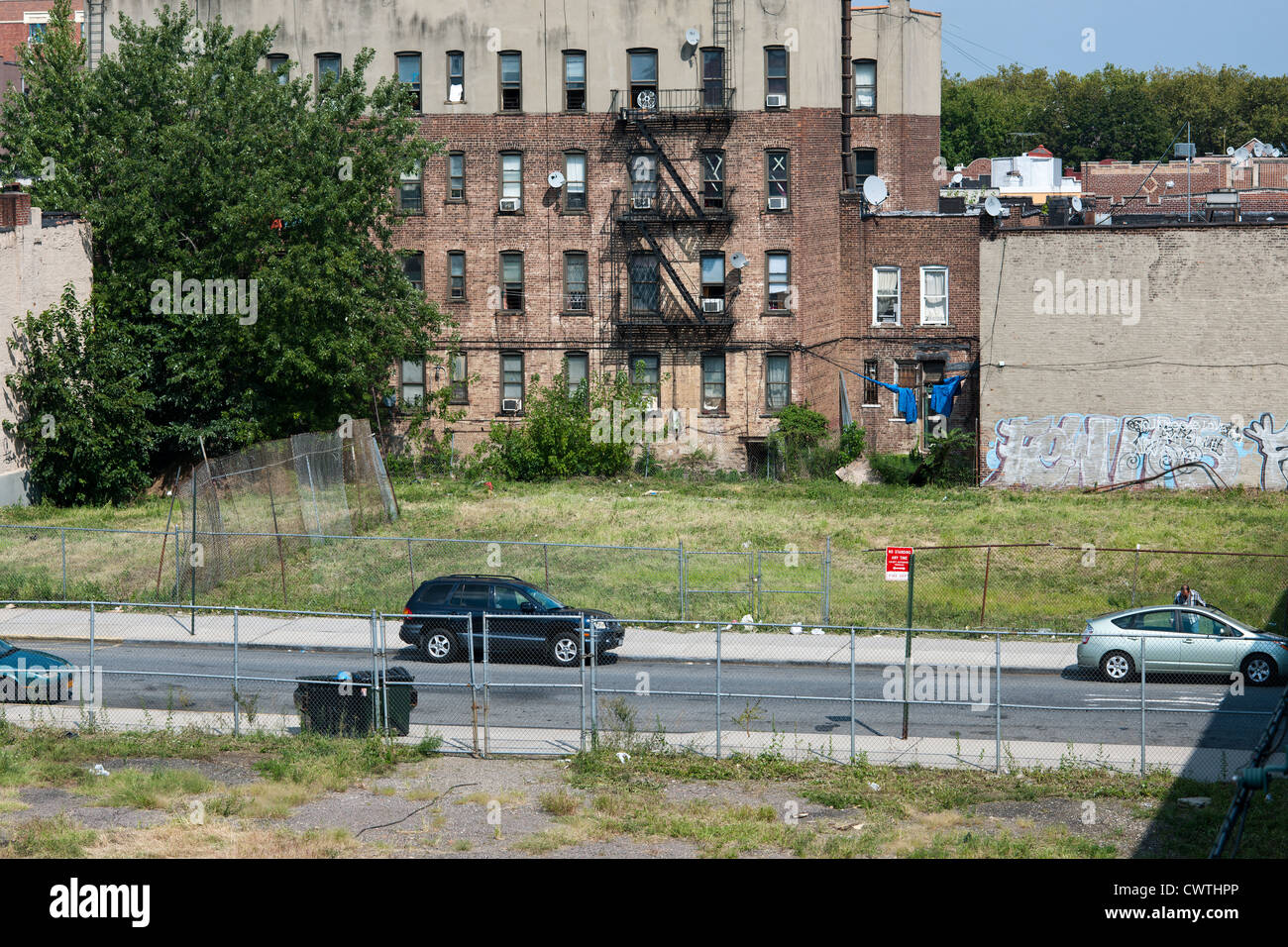Vacant lots ready for development in the East New York neighborhood of Brooklyn in New York