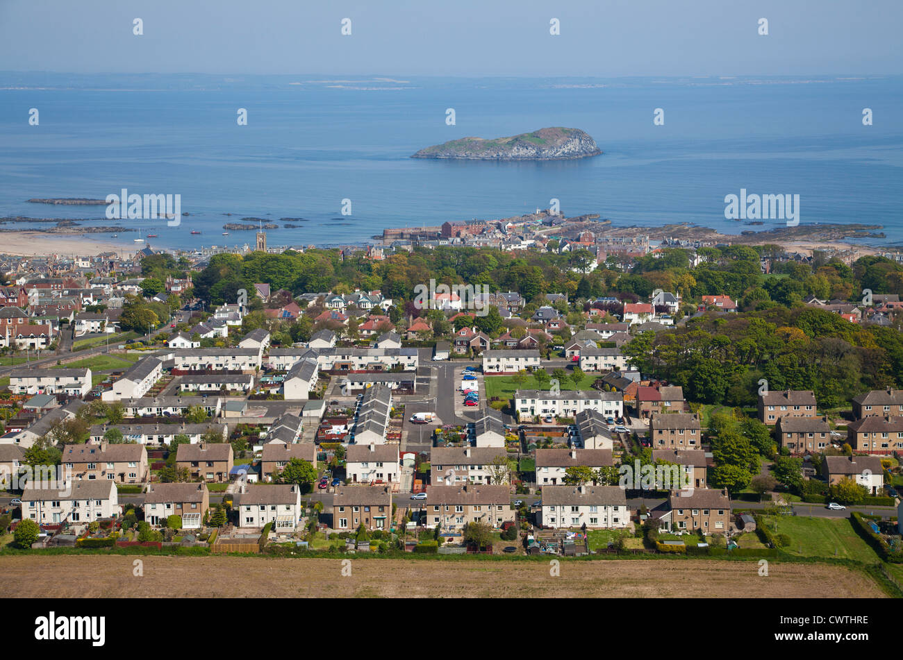 View from North Berwick Law towards Craigleith Island, North Berwick