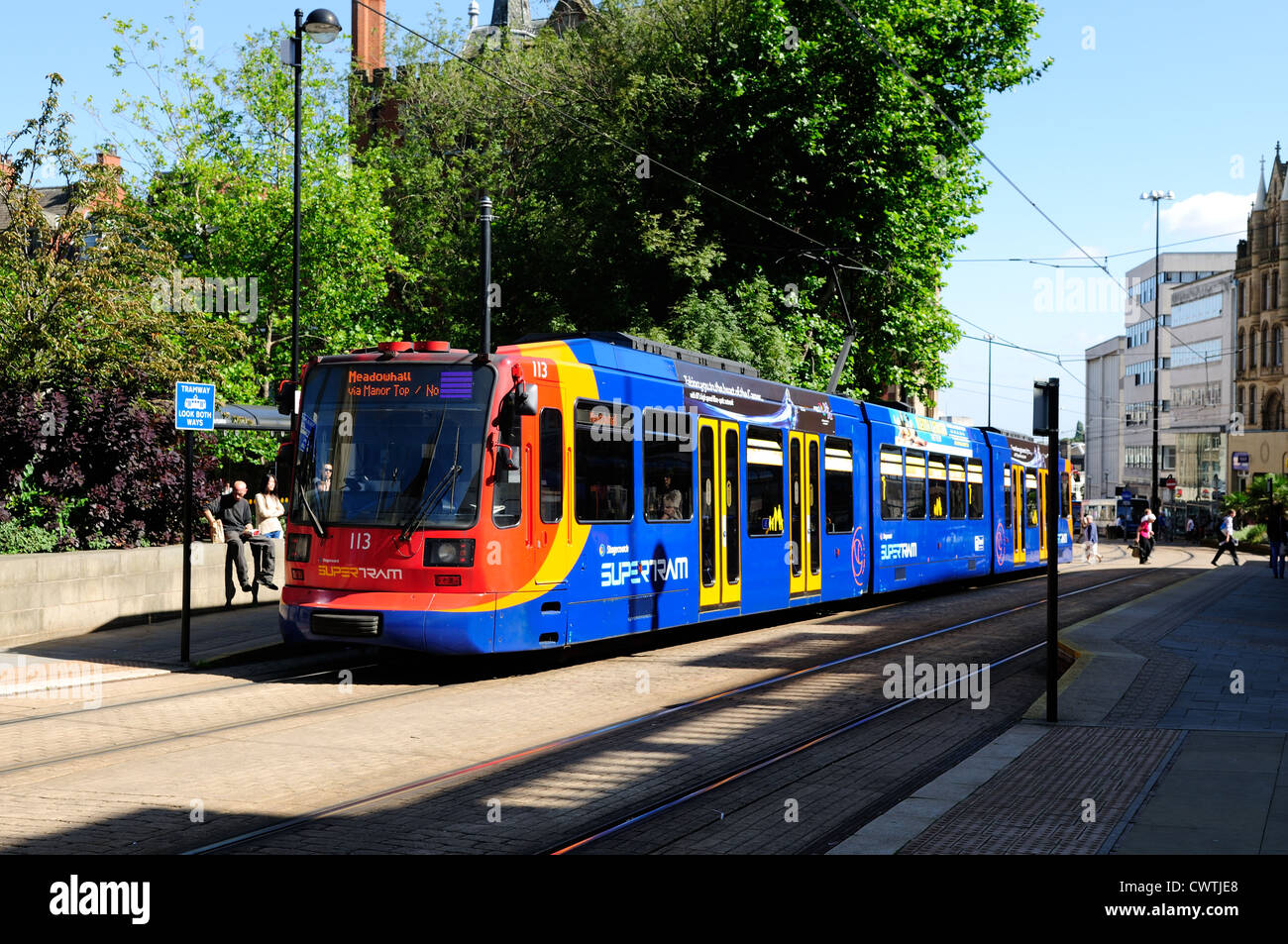 Sheffield City Super Tram. Stock Photo