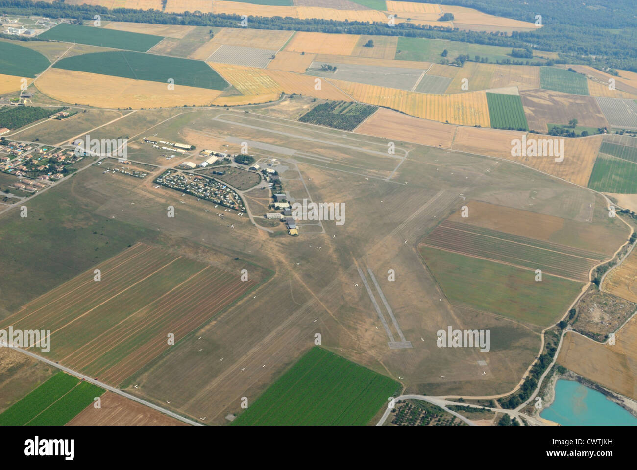 Aerial view of aerodrome of Vinon sur verdon, Var, France Stock Photo